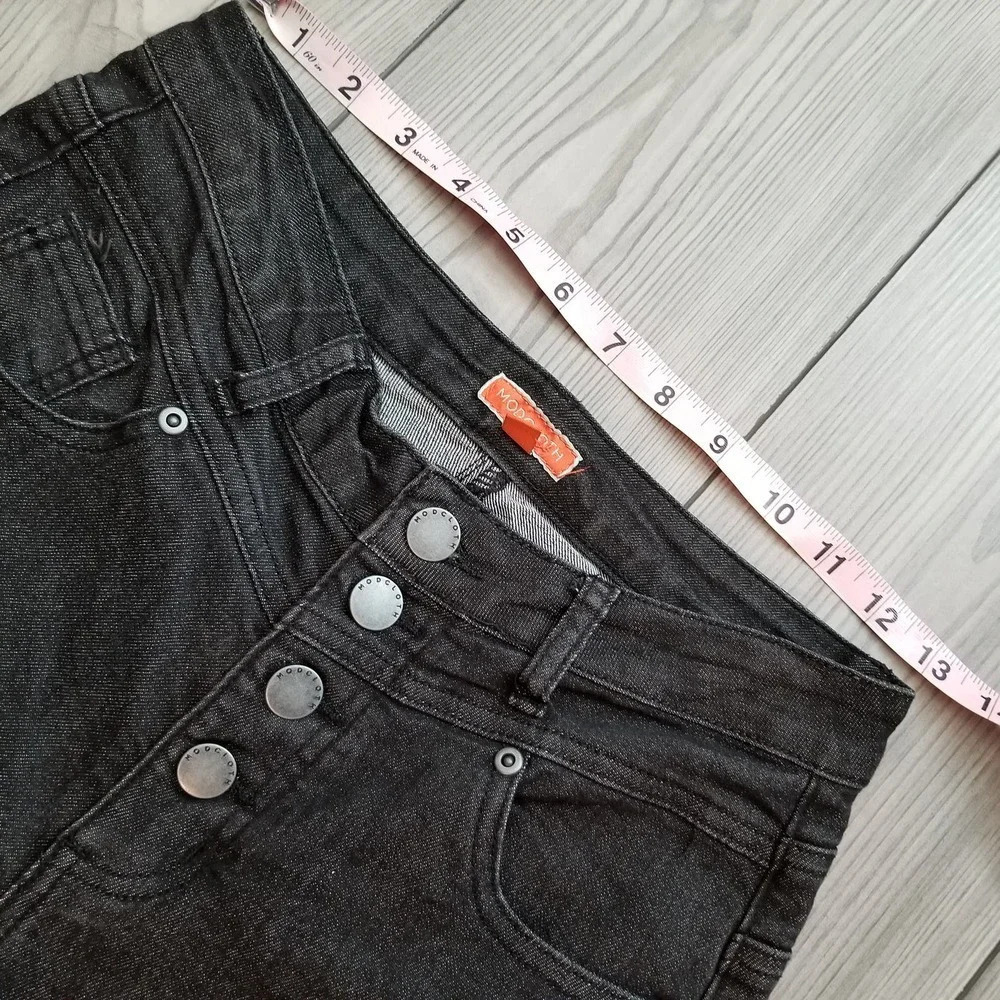 Modcloth Women's Karaoke High Rise Button Fly Skinny Jeans Size 4 Black Pockets - Picture 10 of 14